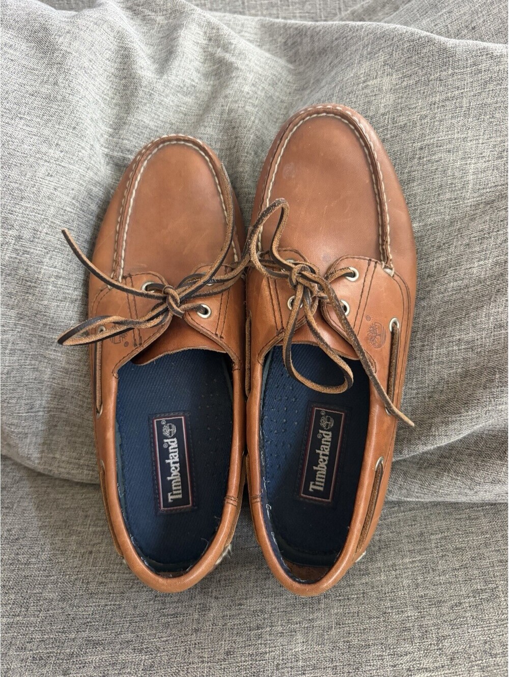 Timberland Boat Shoes Size Mens 11.5 Tan Leather 2 Eye Style 71065